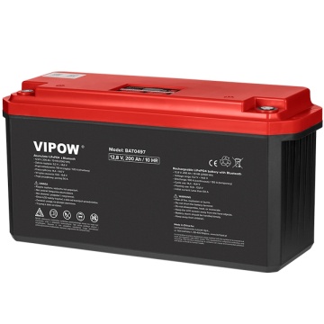 Acumulator LiFePO4 12V 200Ah cu Bluetooth Vipow | Termix.ro