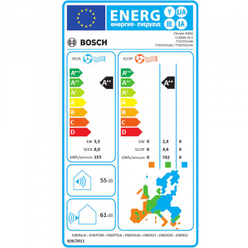 eticheta energetica Climate 4000i 35 E aer conditionat Bosch