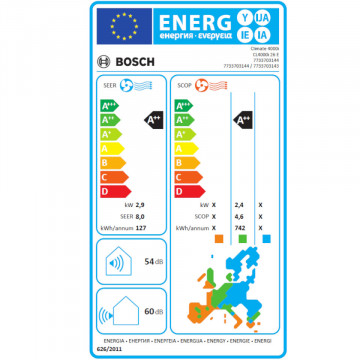eticheta energetica Climate 4000i 26 E aer conditionat Bosch