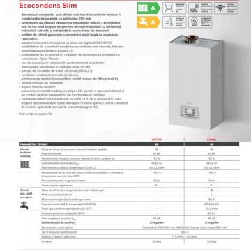 caracteristici Centrala termica Termet Ecocondens Slim 20 Combi pentru Incalzire si Apa calda.