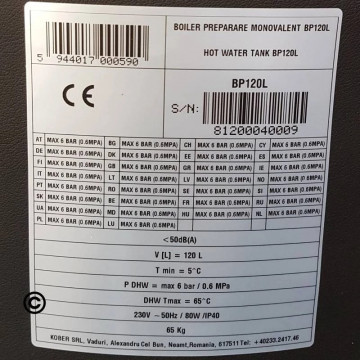 Boiler inox BP-120L