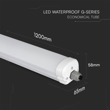 dimensiuni Lampa LED VT-1249S rezistenta la apa 1200mm 36W 6500K