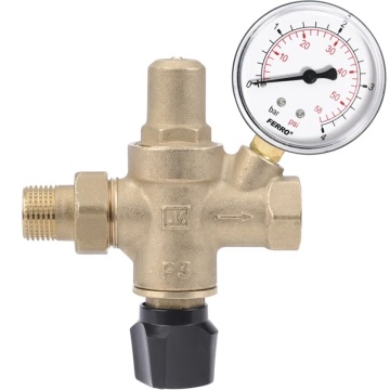 Robinet Alimentare Automat Ferro PN10 1/2" cu Manometru | Termix.ro