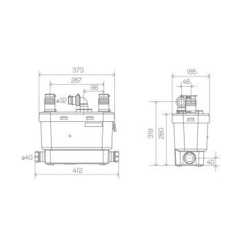 dimensiuni Pompa SFA Sanispeed Silence