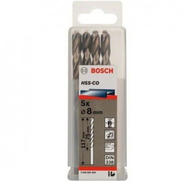 Set 5 Burghie Bosch Professional HSS-CO 8.0 x 75 x 117 mm