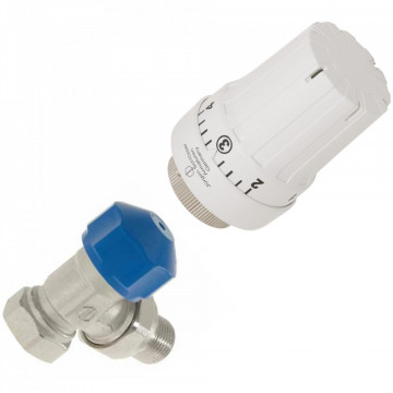 Set Termostatic Cap THZ + Ventil Colț 1/2" (DN15) Jürgen Schlösser – Senzor Lichid, Economie Energie