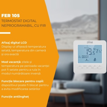 Termostat digital cu fir Ferroli Fer105