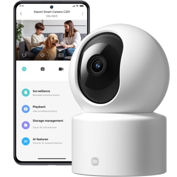Cameră Supraveghere Wi-Fi Xiaomi Smart Camera C201 comandata de pe telefon