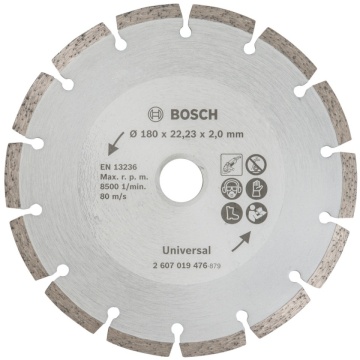 Disc de taiere diamantat Bosch pentru materiale de constructii 180mm