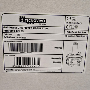 date tehnice Regulator de gaze cu flitru incorporat Tecnogas FRG/2MC DN25