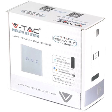 ambalaj Intreruptor electric Smart triplu V-Tac din sticla cu touch