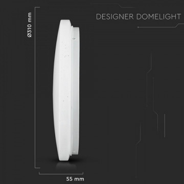 dimensiuni Plafoniera LED 18W 30cm 3 in 1 cu Stelute V-Tac VT-8418