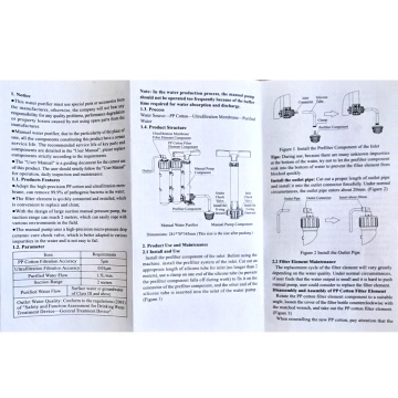 Instructiuni Sistem manual Purificare apa Fitaqua PP/UF