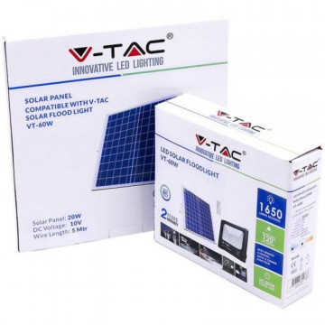 ambalaj Reflector LED 20 W 6000 K incarcare Solara V-Tac VT-60W