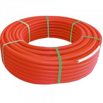 colac Teava Purmo PE-Xc 16x2 mm 100 m in tub gofrat rosu