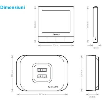 dimensiuni Termostat inteligent Salus iT700