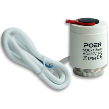 Actuator termic Poer 230V NC M30x1.5 cu cablu alimentare
