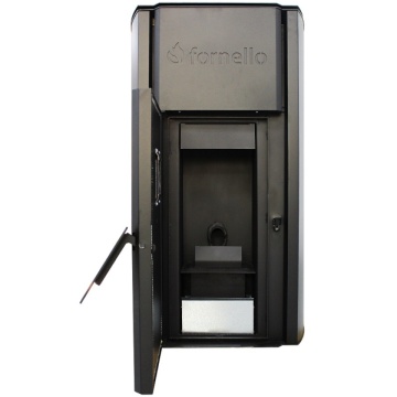 Centrală pe Peleți Fornello Royal B Black 30 kW usa deschisa