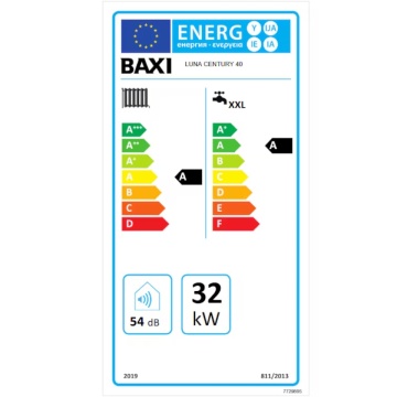 eticheta energetica Centrală termică în Condensare Baxi Luna Century 40