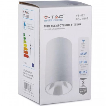 ambalaj Corp iluminat rotund soclu GU10 V-Tac VT-882 alb