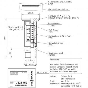 detalii Debitmetru solar Viessmann Divicon PS10