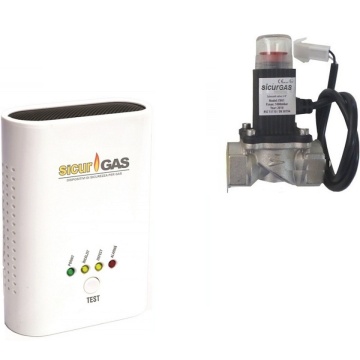 Kit Detector Gaz cu Electrovalvă 3/4" Sicurgas | Siguranță Gaz Metan/GPL