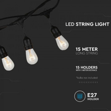 Sir iluminat festiv E27 15m IP65 V-Tac VT-713 detalii