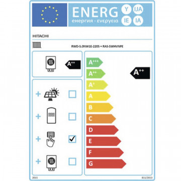 eticheta energetica Pompa aer-apa Hitachi Yutaki Combi S60 14 kW trifazic
