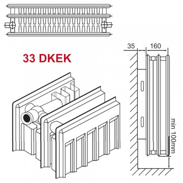 dimensiuni Radiator otel Airfel DKEK