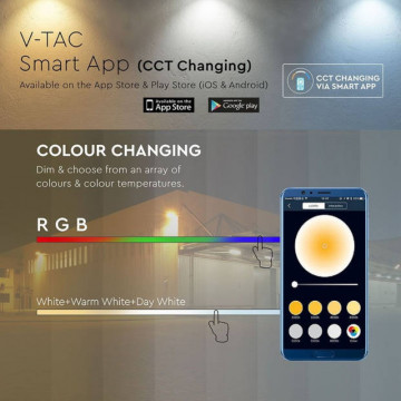 Reflector LED Smart RGB+ 20 W V-Tac VT-5020 alb schimbare culori