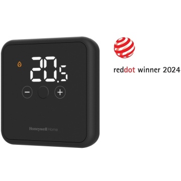 Emitator termostat wireless DT4R negru Resideo Honeywell Red Dot