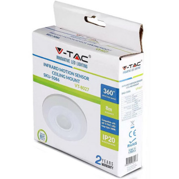 ambalaj Senzor miscare 360gr V-Tac VT-8027 alb