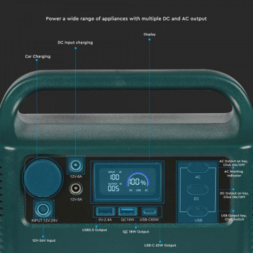 display utilizare Acumulator portabil V-Tac VT-303 300 W