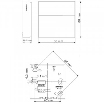 dimensiuni Termostat de camera cu fir Siemens RDZ100ZB