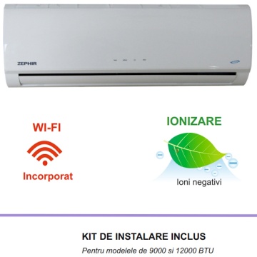 aer conditionat Zephir wifi cu Ionizator Kit montaj inclus