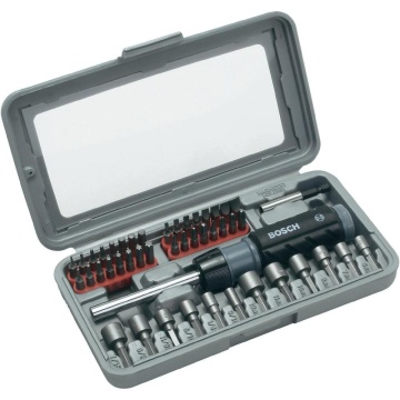 Bosch Set mixt 32 Biti 30mm + 12 chei tubulare Hex + surubelnita cu clichet 1/4"