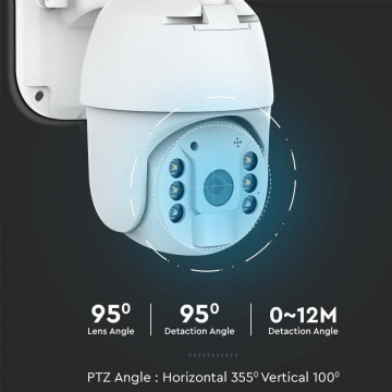 unghiuri Camera wifi smart solara V-Tac VT-11024 senzor HD