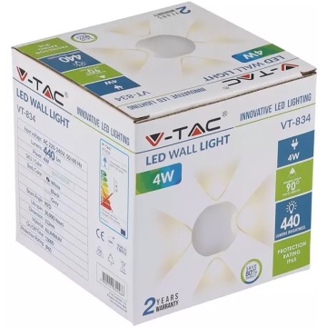 ambalaj Lampa LED perete V-Tac 8551 4W IP65 3000K alb cald