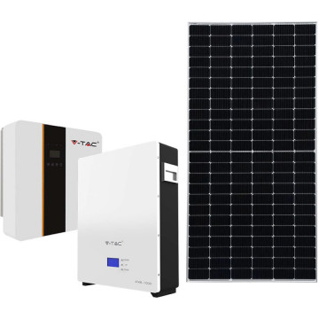 OffGrid PV System V-Tac 5kW 12 panels 35mm Inverter Battery