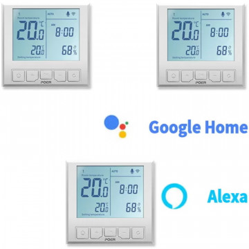 Pachet 3 termostatate de pardoseala Poer Smart comenzi vocale