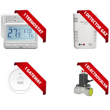 Pachet Termostat POER Smart wifi si Detector inteligent gaz
