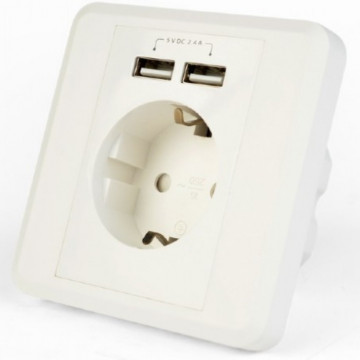 Priza Schuko de perete 2xUSB Gembird EGACU2A201