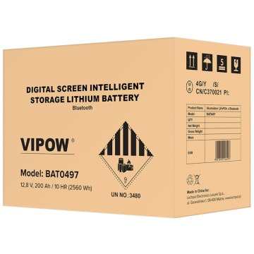 Ambalaj Acumulator LiFePO4 12V 200Ah cu Bluetooth Vipow