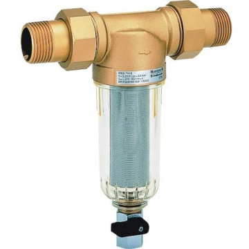 Filtru Inox FF06-3/4AA Honeywell (Resideo Braukmann) 3/4" DN20 - Purjare Manuală, 100μm, Pahar Transparent, max 40°C