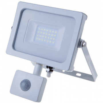 Reflector LED SMD 20W 6400K IP65 cu senzor miscare V-Tac VT-20-S alb lateral