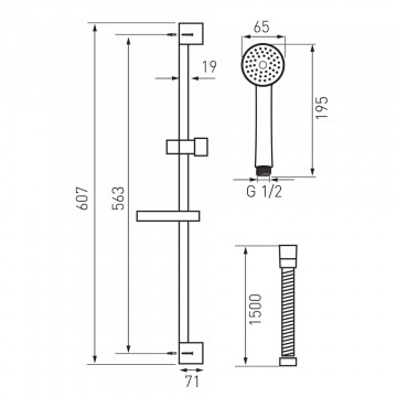 dimensiuni Set dus culisant Ferro Simpla