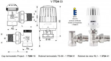 dimensiuni set termostatic Herz