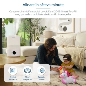 Caracteristici Umidificator LEVOIT Dual 200S Smart