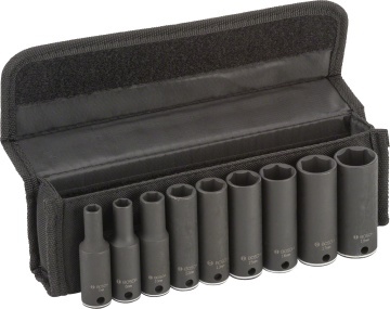 Bosch Set 9 chei tubulare 3/8" adanci 7, 8, 10, 12, 13, 15, 16, 17, 19mm
