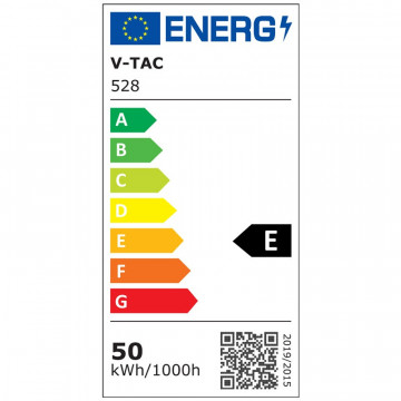 eticheta energetica Corp iluminat stradal LED 50W 6400K alb rece chip Samsung VT-50ST